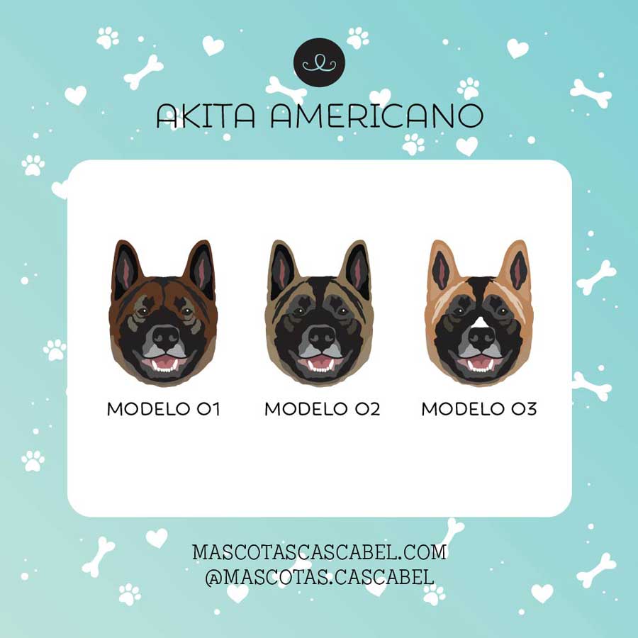 Plaquita o Llavero "Akita Americano"