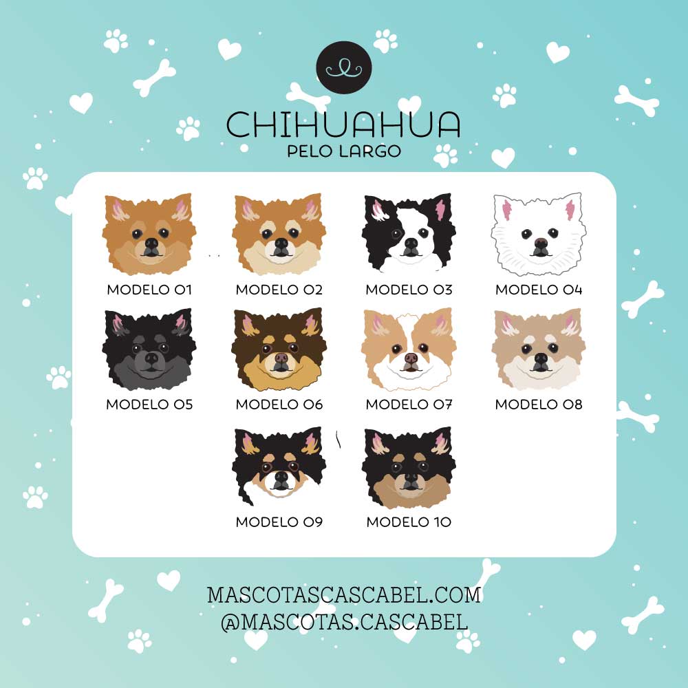 Plaquita o Llavero "Chihuahua Pelo Largo"
