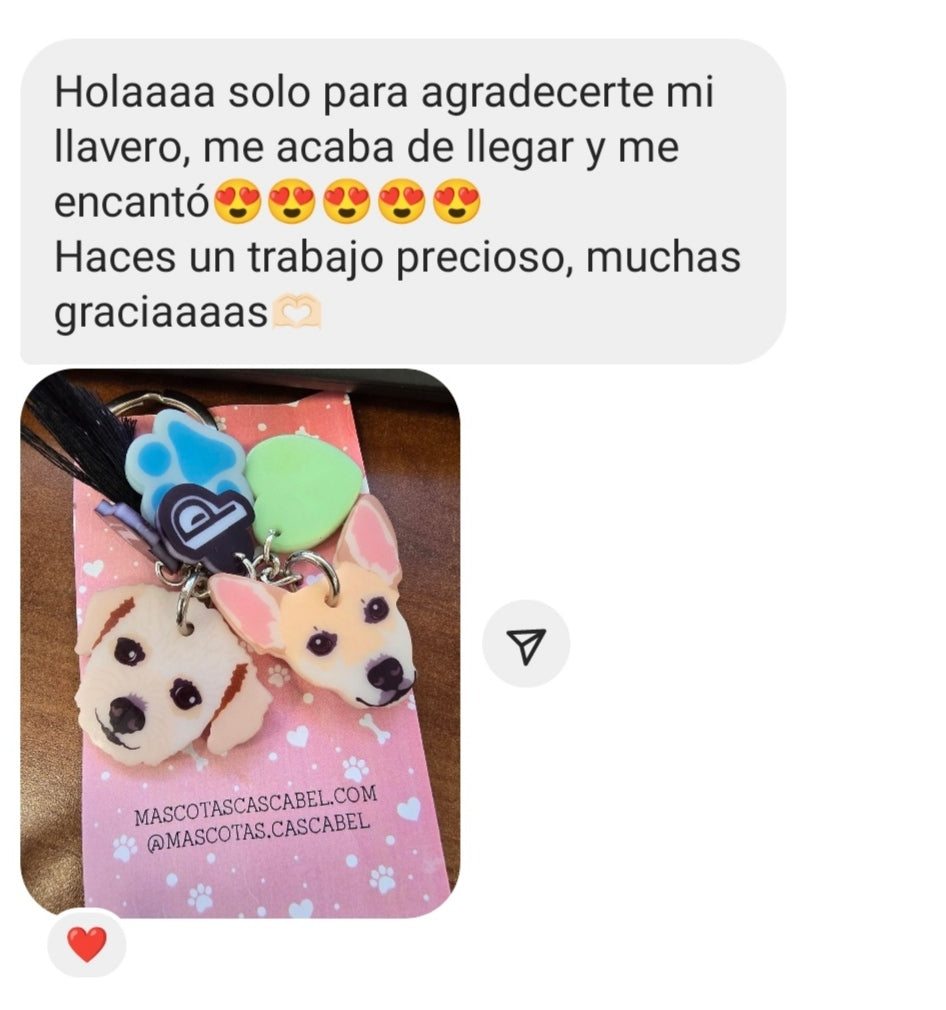 Llavero de tus Mascotas "Dos Caritas"