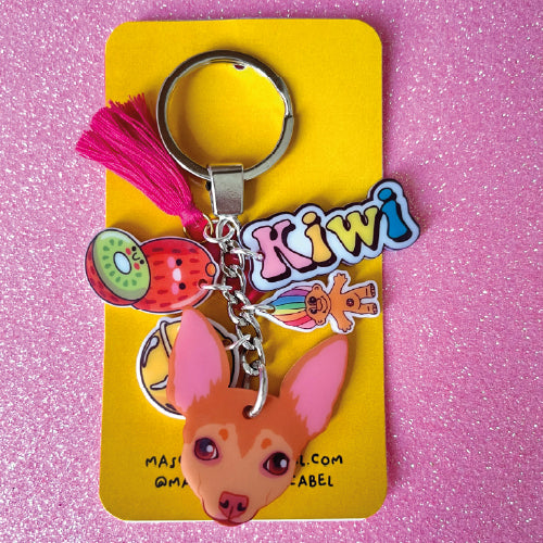 Un llavero personalizado con la ilustración de tu mascota