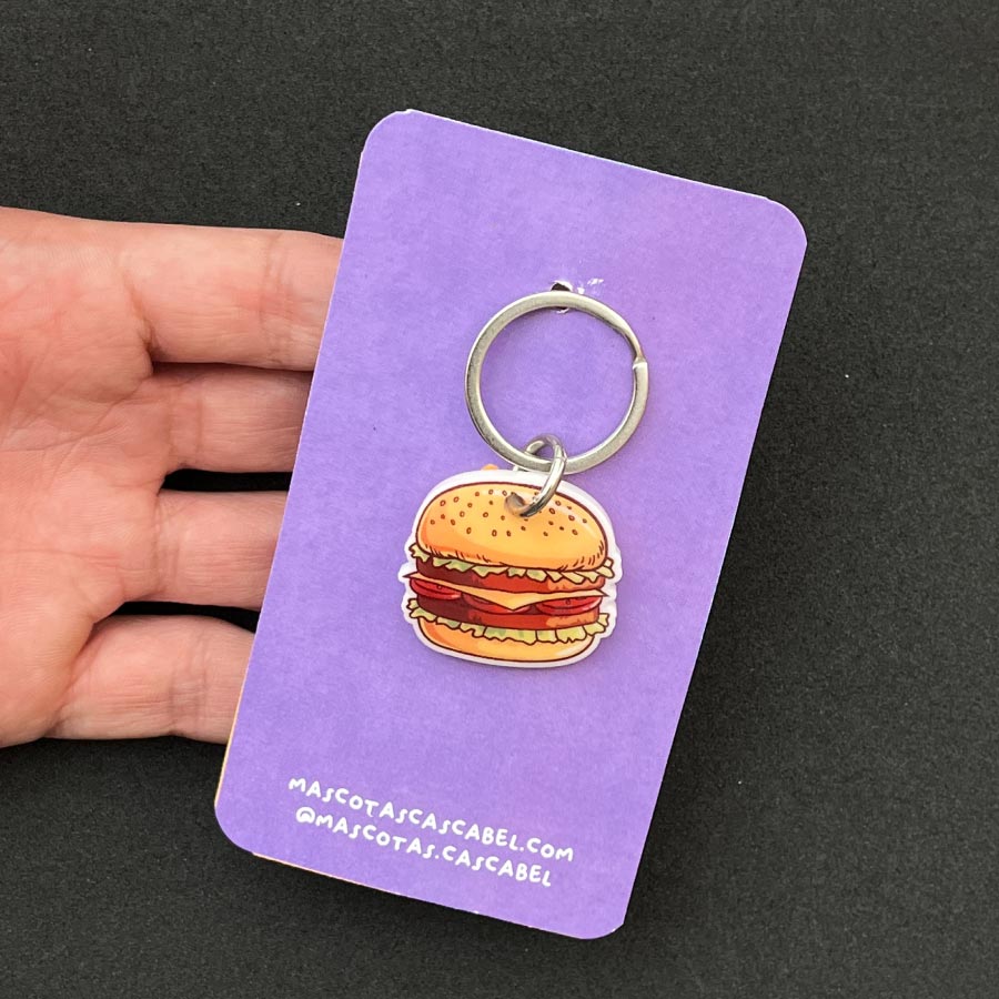 Placa para perro "Hamburguesa"