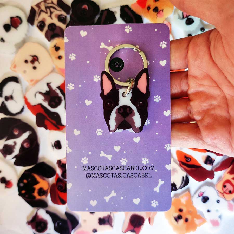Plaquita o Llavero "Boston Terrier"