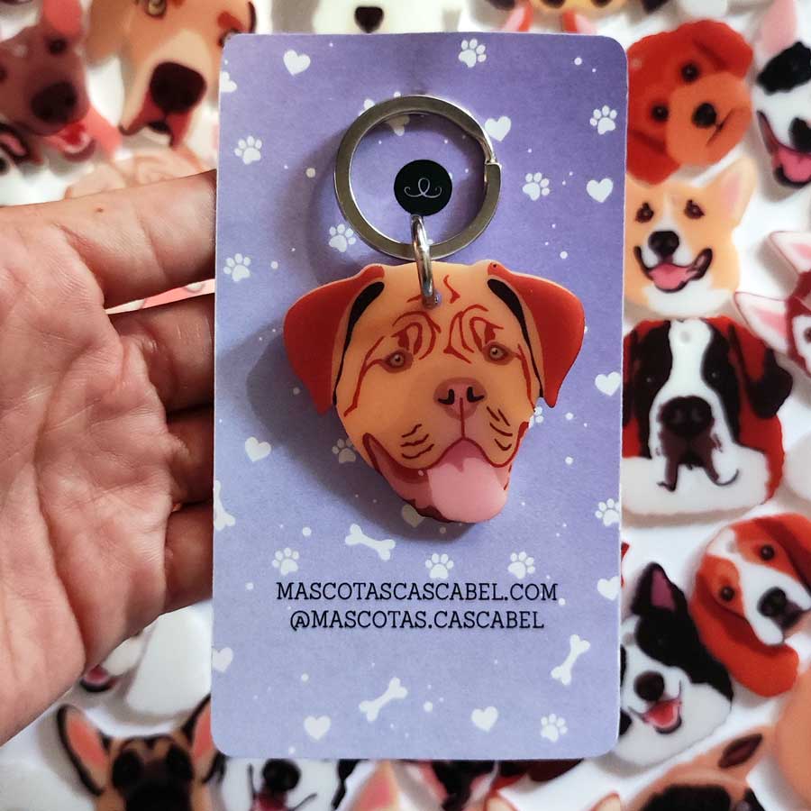 Plaquita o Llavero "Dogo de Burdeos"