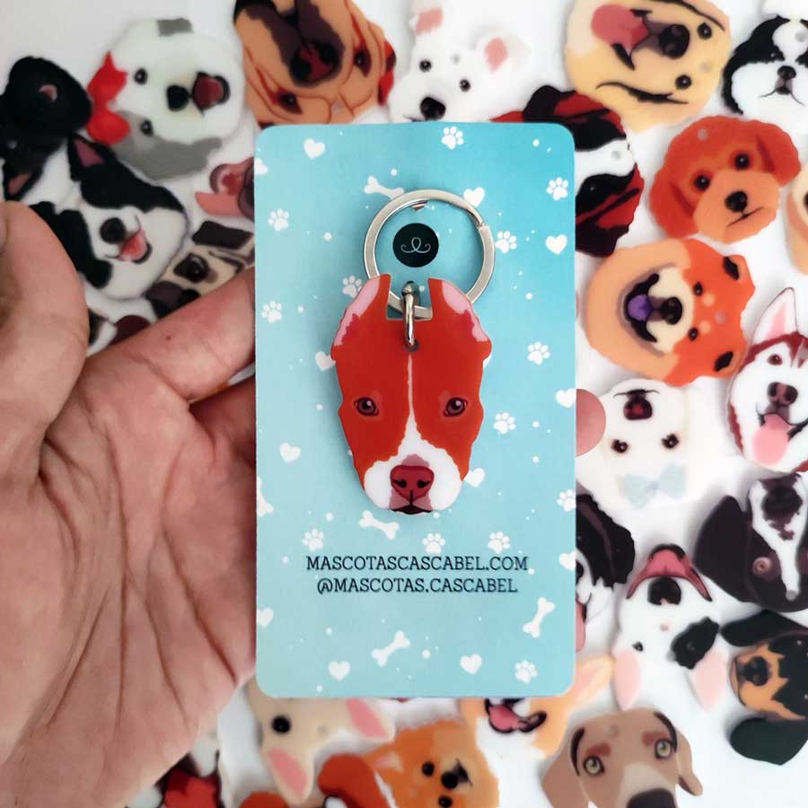 Plaquita o Llavero "Rednose Pitbull"