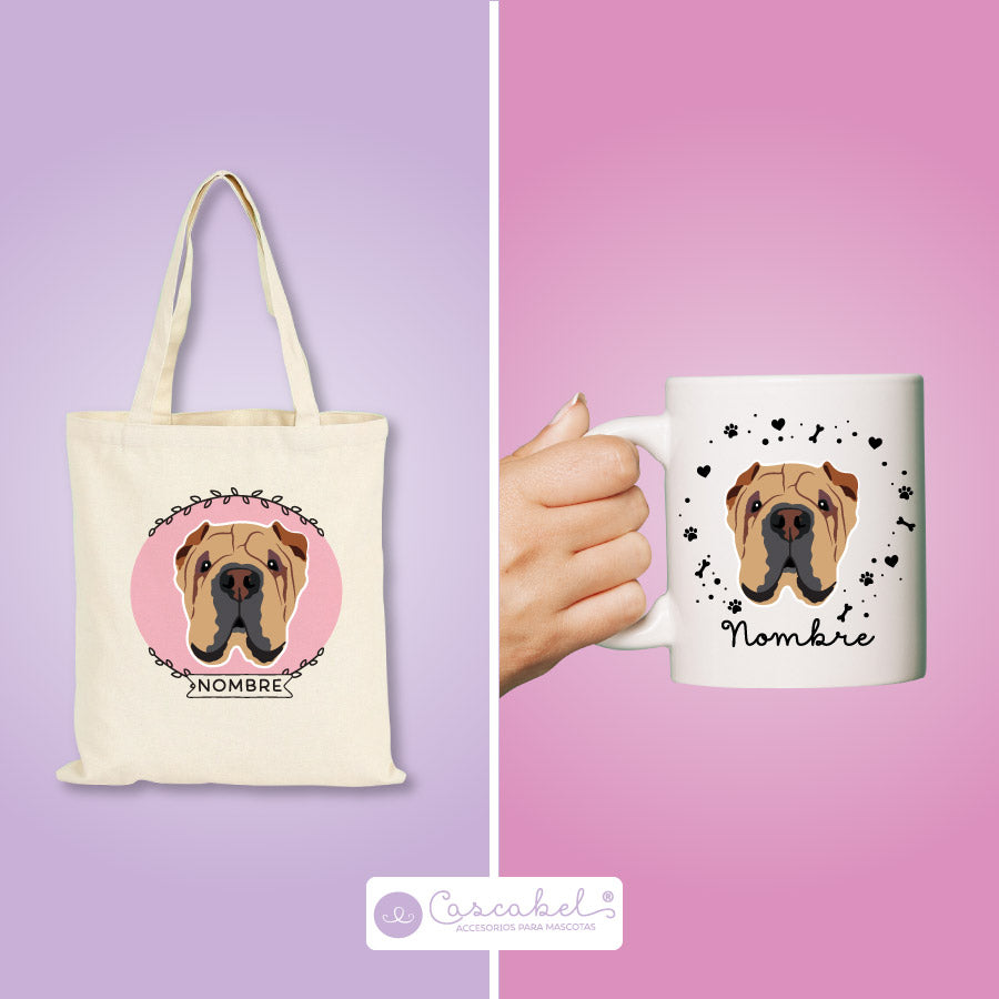 Taza o Totebag "Sharpei"