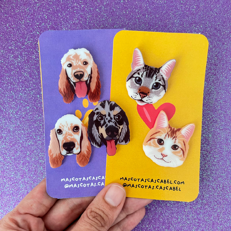 Pins personalizados con la cara de perros y gatos