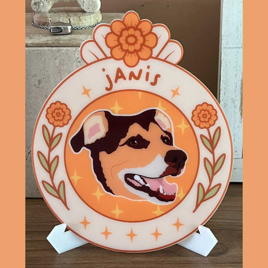 Placa conmemorativa ilustrada de tu mascota – Recuerdo especial