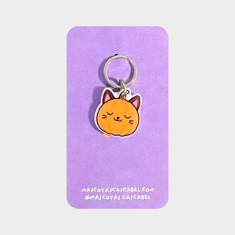Plaquita para gato "Gatito Calabaza"
