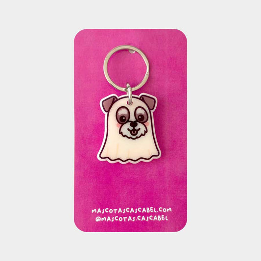 Plaquita para perro "Perrito Fantasma Schnauzer"