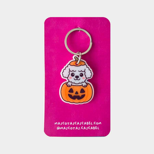 Plaquita para perro "Perrito Calabaza Poodle"
