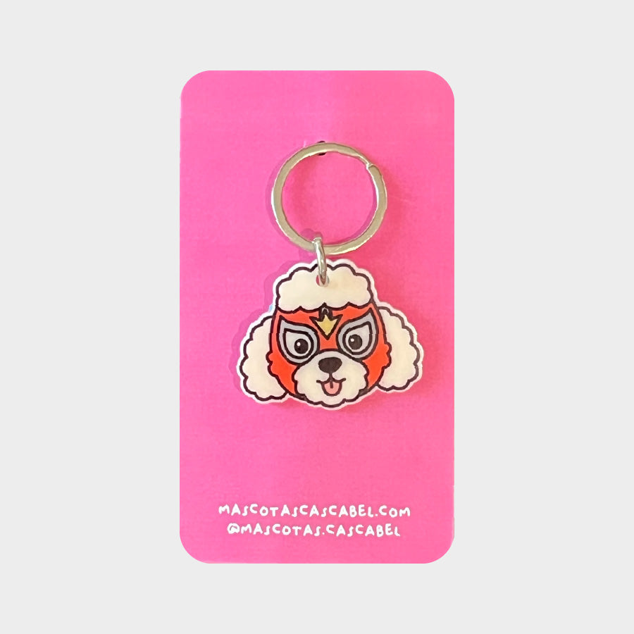 Plaquita para perro "Poodle Luchador"