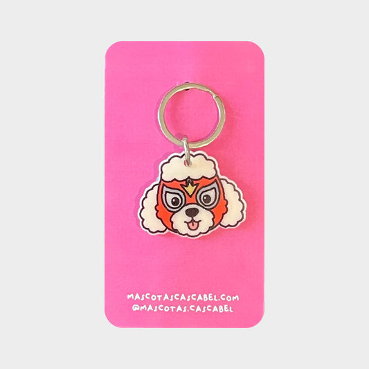 Plaquita para perro "Poodle Luchador"