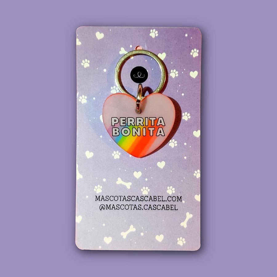 Placa para perro "Corazón Perrita Bonita" | Cascabel