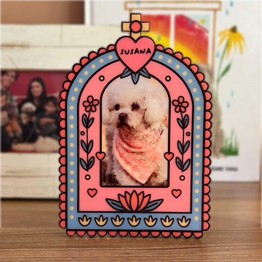 Placa conmemorativa con foto de tu mascota - Altar Corazón