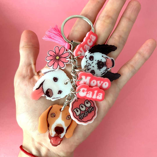 Llavero de tus Mascotas "Tres Caritas"