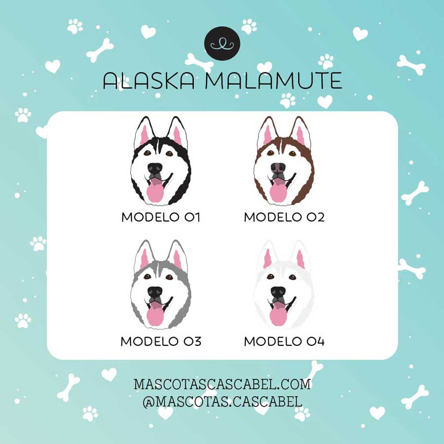 Placa ID o Llavero "Alaska Malamute"
