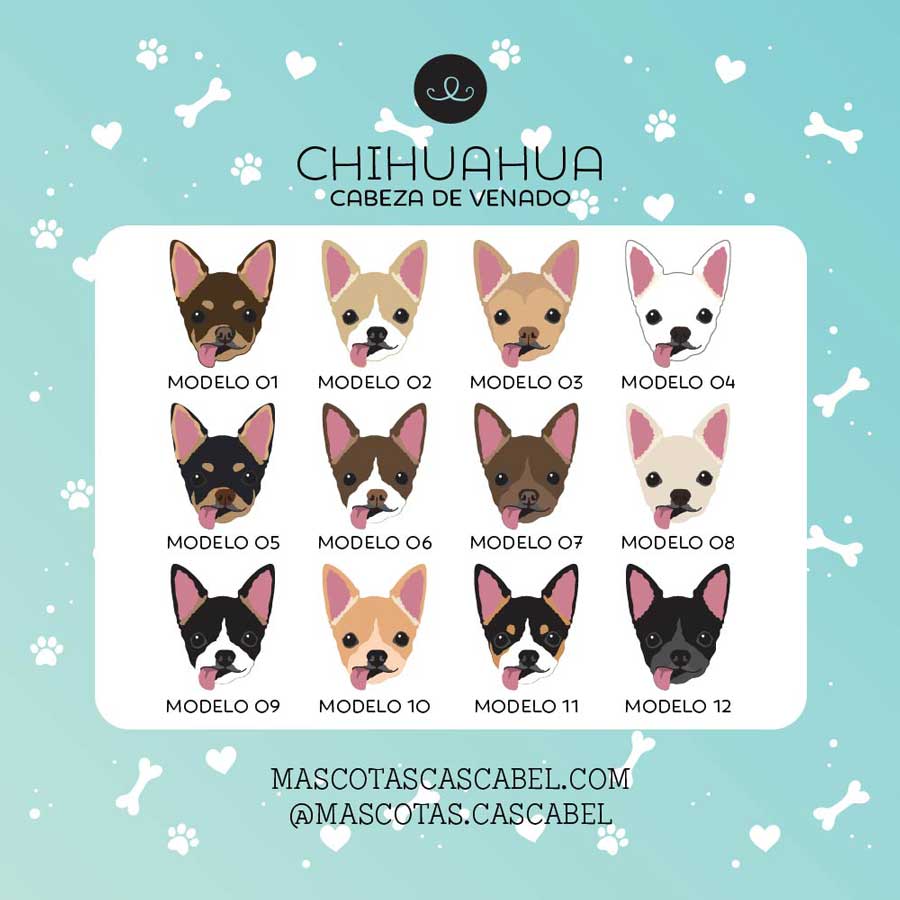 Placa ID o Llavero "Chihuahua Cabeza De Venado"