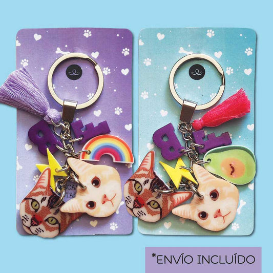 2 Llaveros Personalizados "Dos Mascotas"