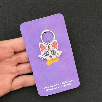 Plaquita para gato "Navengante de la Luna Blanca"