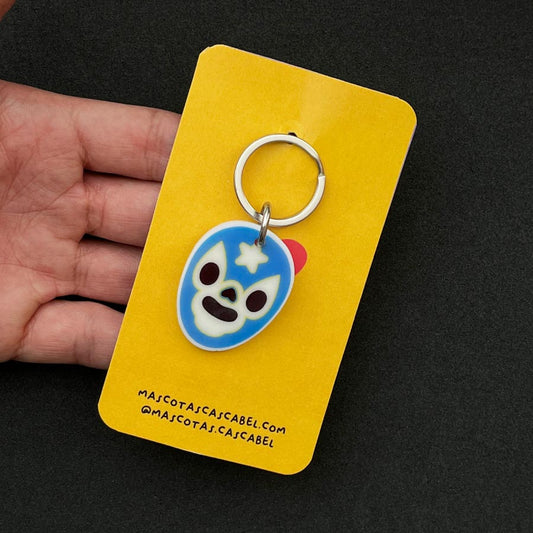 Plaquita para gato "Luchador Azul"