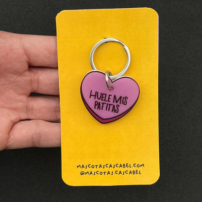 Plaquita personalizada "Corazón Huele mis Patitas"