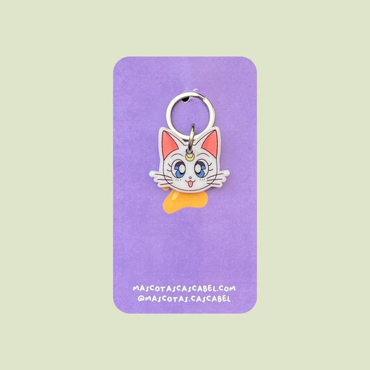 Plaquita para gato "Navengante de la Luna Blanca"