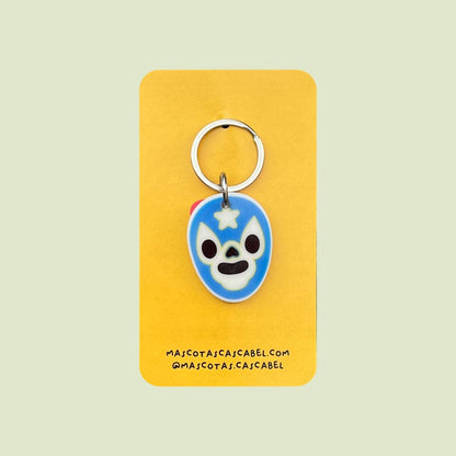 Plaquita para gato "Luchador Azul"