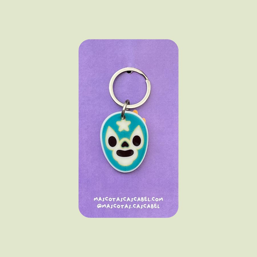 Placa para perro "Luchador Turquesa"