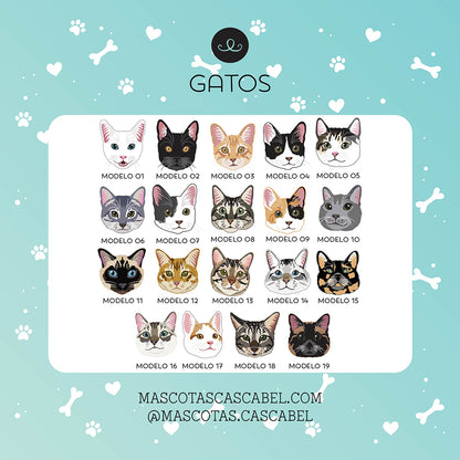 Placa ID o Llavero "Gatos"