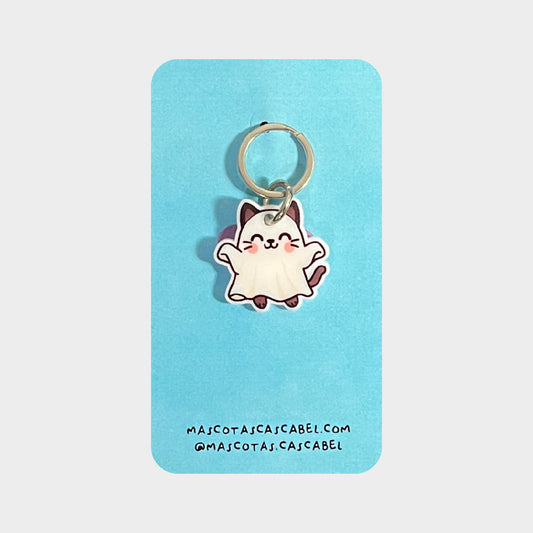 Plaquita para gato "Gatito Fantasma"