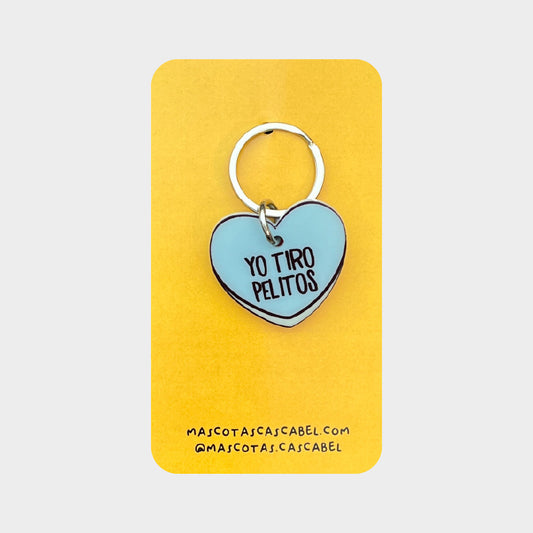 Placa para perro "Corazón Yo Tiro Pelitos"