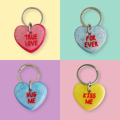 Placa Para Perro "Corazones Brillosos"