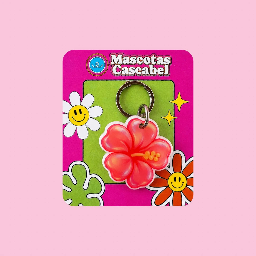 Placa para perro “Flor Hibisco”