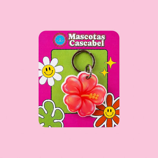 Placa para perro “Flor Hibisco”