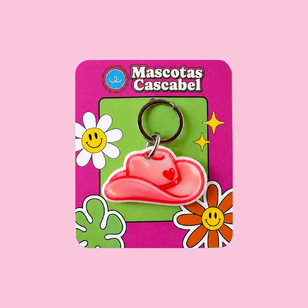 Placa para perro “Sombrero Rosa”