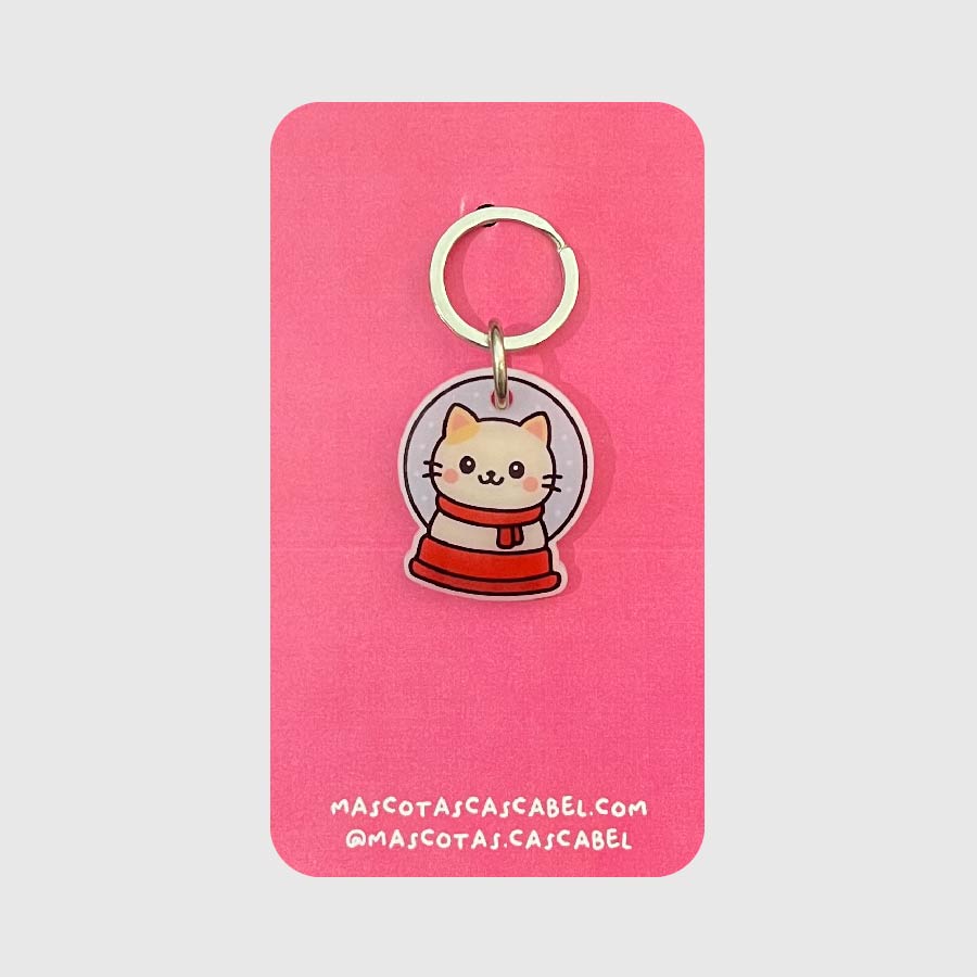 Plaquita para gato "Gatito Bola de Nieve"