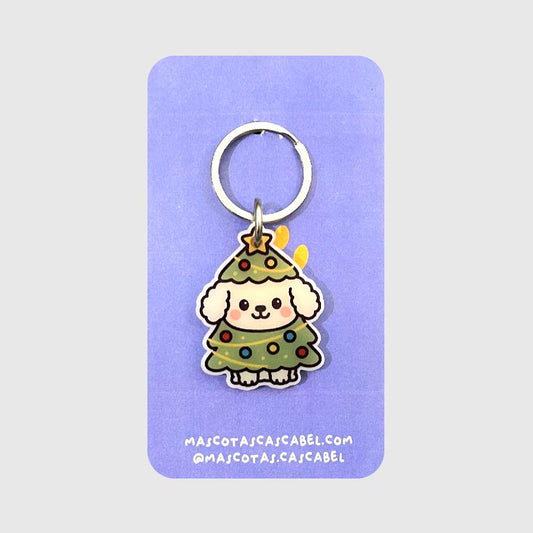 Plaquita para perro "Perrito Árbol Navideño"